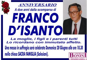 FRANCO D’ISANTO – Anniversario