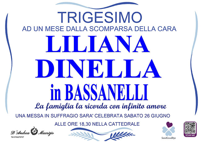 LILIANA DINELLA in BASSANELLI – Trigesimo
