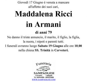 MADDALENA RICCI in ARMANI di anni 79