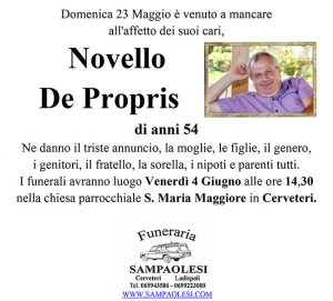 NOVELLO DE PROPRIS di anni 54
