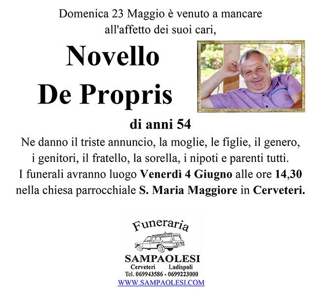 NOVELLO DE PROPRIS di anni 54
