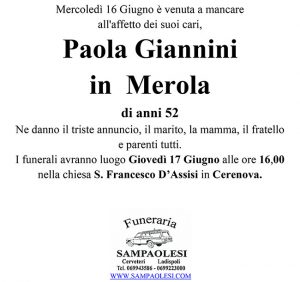 PAOLA GIANNINI in MEROLA di anni 52