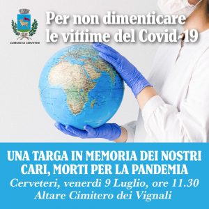 Cerveteri, una targa per le vittime del covid