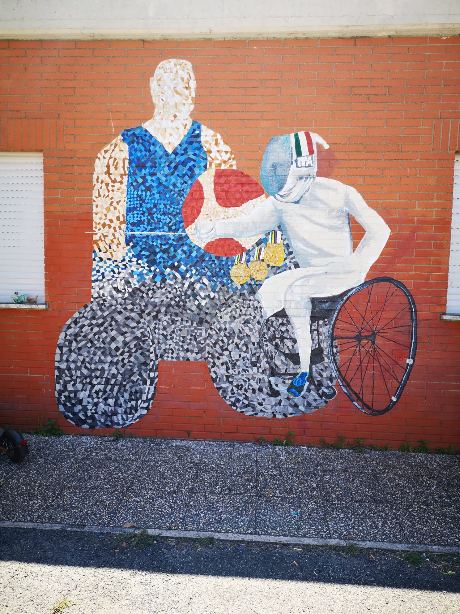 Completato il murales dedicato al campione paraolimpico Andrea Pellegrini