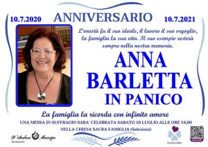 ANNA BARLETTA in PANICO – Anniversario