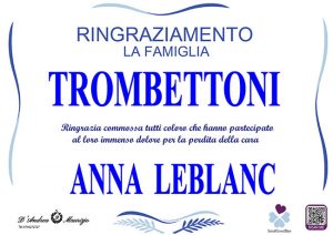 ANNA LEBLANC – Ringraziamento