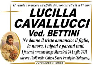 LUCILLA CAVALLUCCI ved. BETTINI