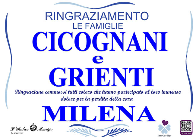 MILENA CICOGNANI – Anniversario