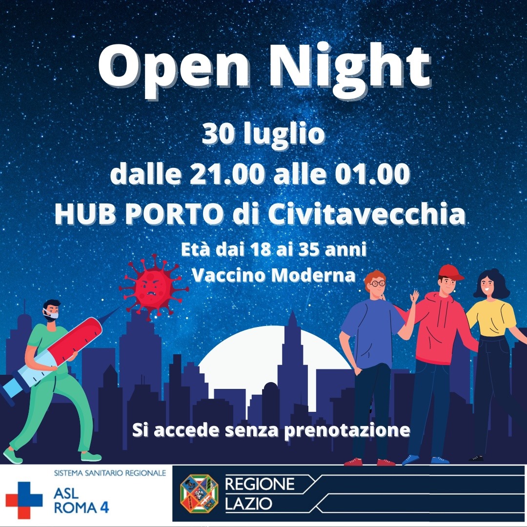 Questa sera open night vaccinale per la fascia 18-35