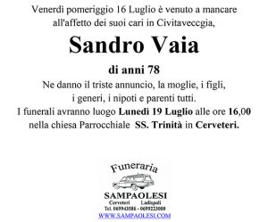 SANDRO VAIA di anni 78