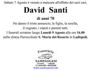 DAVID SANTI di anni 70