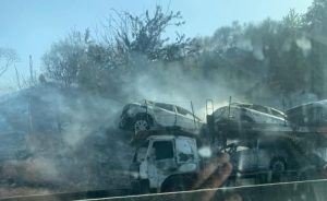 A fuoco bisarca sull’Aurelia