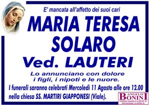 MARIA TERESA SOLARO ved. LAUTERI