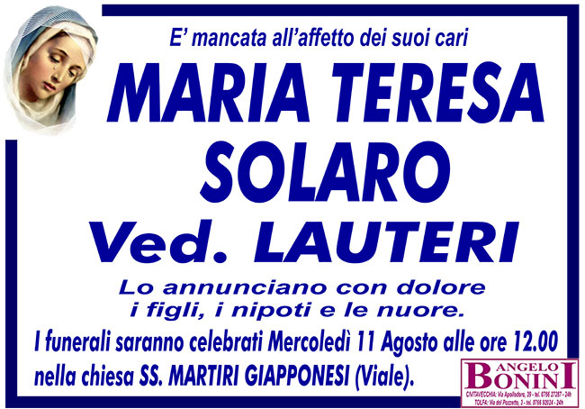 MARIA TERESA SOLARO ved. LAUTERI