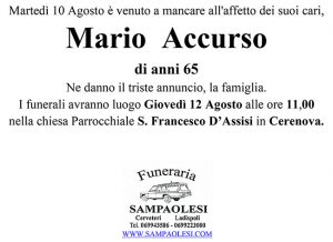 MARIO ACCURSO di anni 65