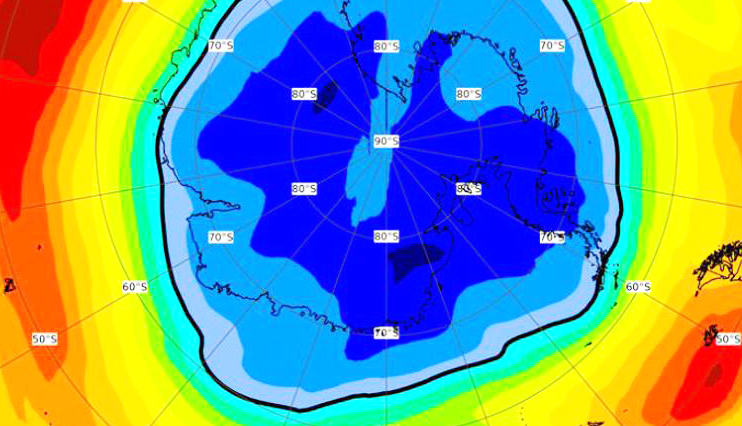 Buco nell’ozono più grande dell’Antartide