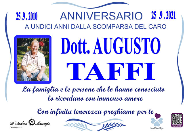 Dott. AUGUSTO TAFFI – Anniversario