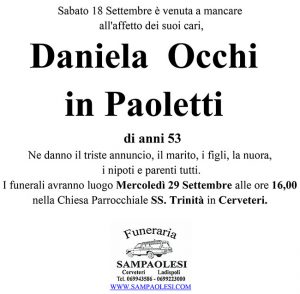 DANIELA OCCHI in PAOLETTI di anni 53