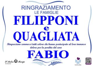FABIO FILIPPONI – Ringraziamento