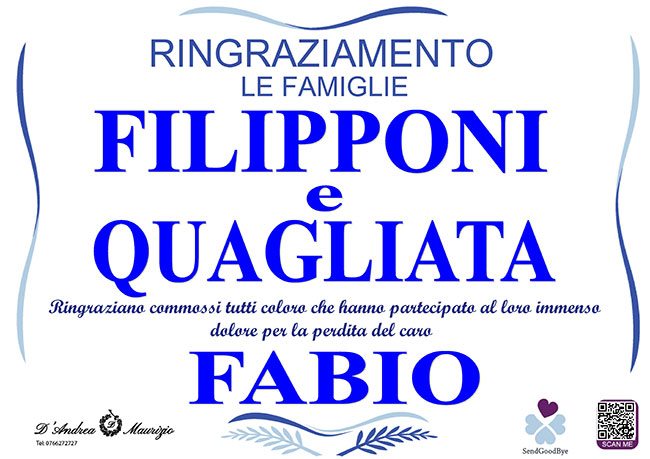 FABIO FILIPPONI – Ringraziamento