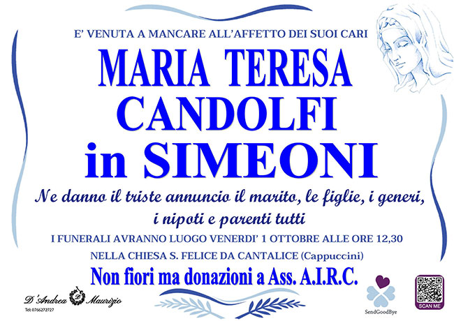 MARIA TERESA CANDOLFI in SIMEONI