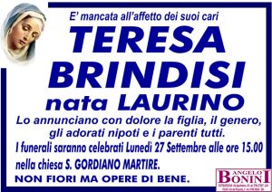 TERESA BRINDISI nata LAURINO