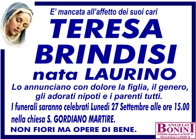 TERESA BRINDISI nata LAURINO