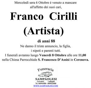 FRANCO CIRILLI (Artista) di anni 88