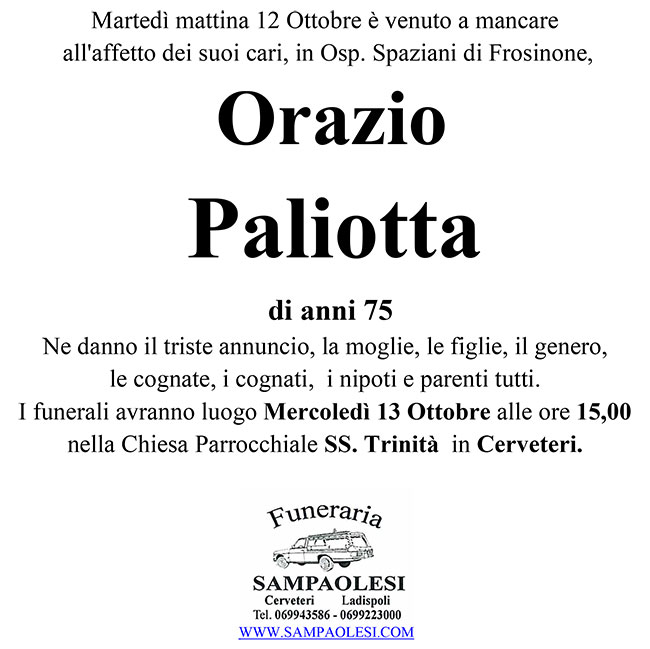 ORAZIO PALIOTTA di anni 75
