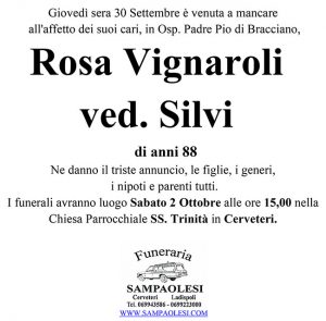ROSA VIGNAROLI ved. SILVI di anni 88
