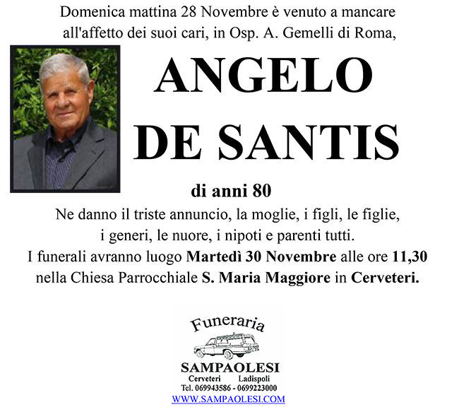 ANGELO DE SANTIS di anni 80