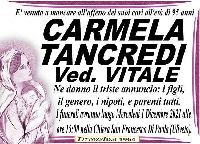 CARMELA TANCREDI ved. VITALE