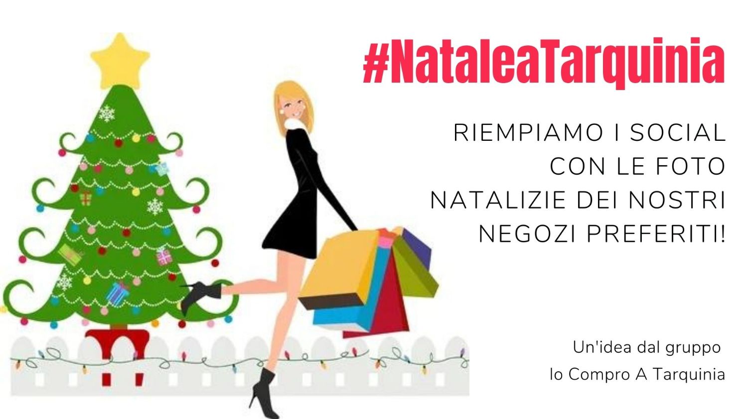 Le vetrine e gli addobbi dei negozi sui social con l’hashtag #nataletarquinia