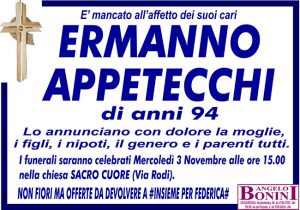 ERMANNO APPETECCHI di anni 94