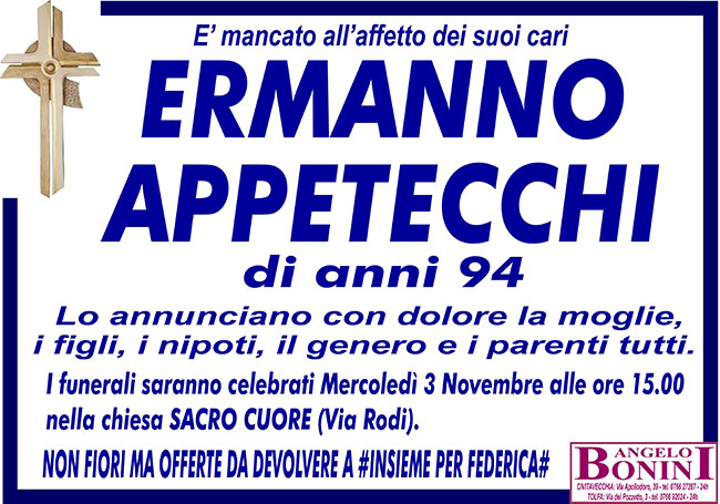 ERMANNO APPETECCHI di anni 94