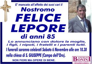 FELICE LEPORE di anni 85
