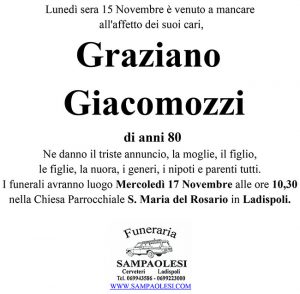 GRAZIANO GIACOMOZZI di anni 80