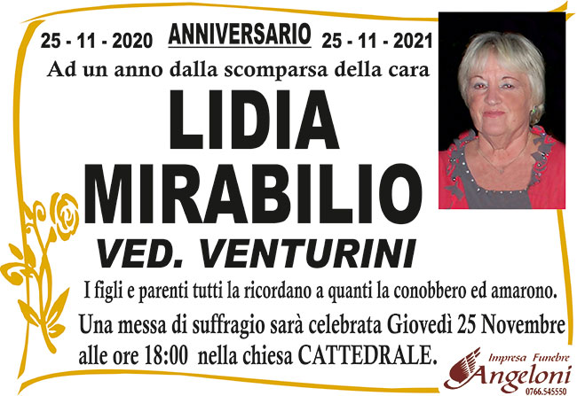 LIDIA MIRABILIO ved. VENTURINI