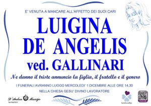 LUIGINA DE ANGELIS ved. GALLINARI