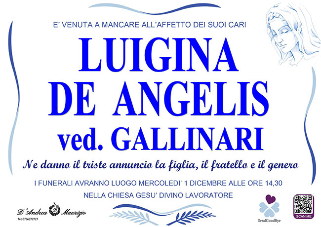 LUIGINA DE ANGELIS ved. GALLINARI