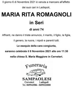 MARIA RITA ROMAGNOLI in SERI di anni 74