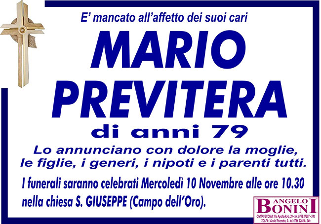 MARIO PREVITERA di anni 79