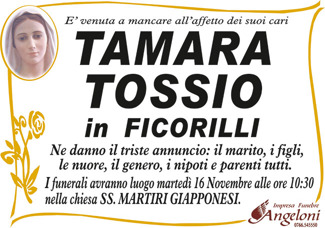 TAMARA TOSSIO in FICORILLI