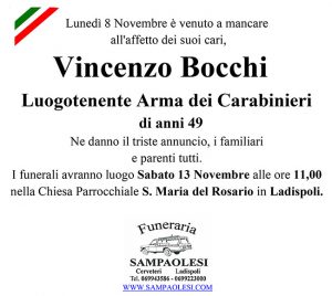 VINCENZO BOCCHI Luogotenente Arma dei Carabinieri di anni 49