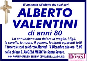 ALBERTO VALENTINI di anni 80