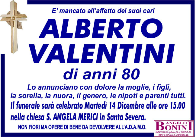 ALBERTO VALENTINI di anni 80