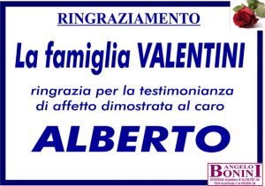 ALBERTO VALENTINI – Ringraziamento