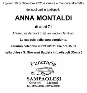 ANNA MONTALDI di anni 71