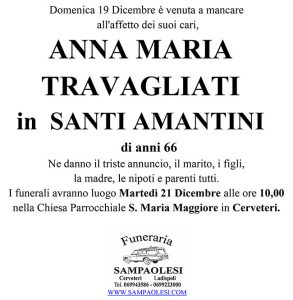 ANNA MARIA TRAVAGLIATI in SANTI AMANTINI di anni 66