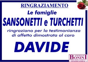 DAVIDE SANSONETTI – Ringraziamento